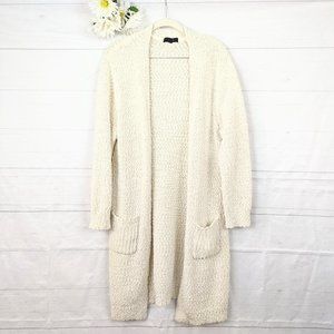 Modern Canvas Cream Long Open Front Cardigan SZ XL